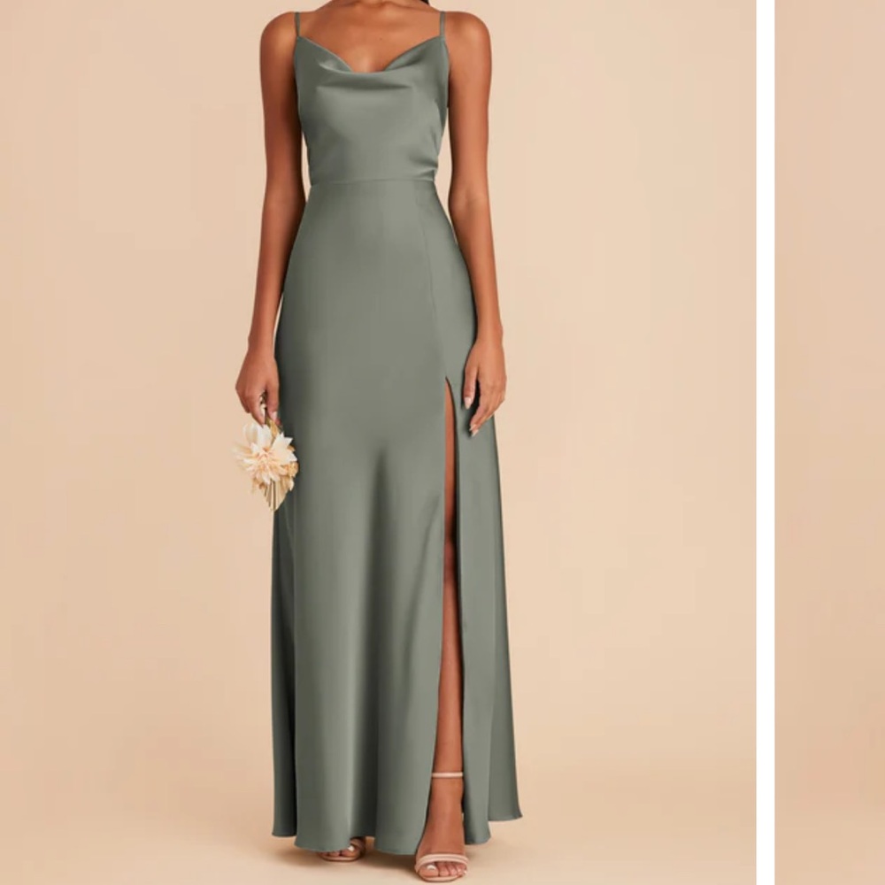 Birdy Grey Lisa Long Matte Sea Glass Bridesmaid Dress